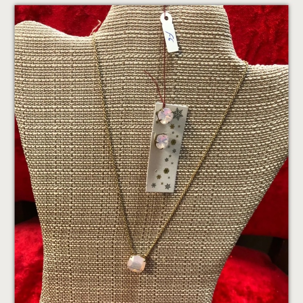 Max & Zoe, Necklace and earrings, with stone.: